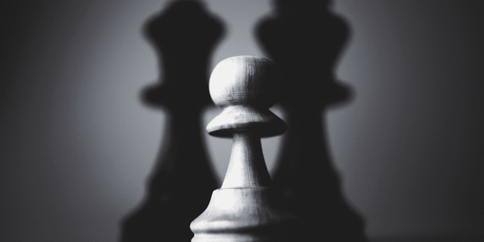 Chess pieces and shadow
